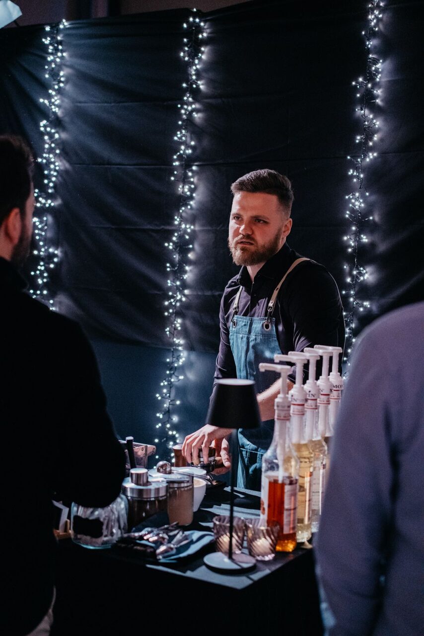 Mobile Coffee-Bar bei einem Event